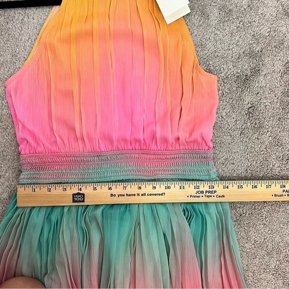 Rococo Sand Maxi dress women M Zale Halter Pink Multicolor Vacation Tropical - Picture 13 of 13